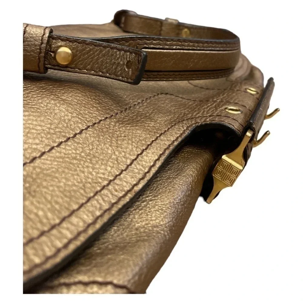 Givenchy Bronze Lambskin Foldover Satchel